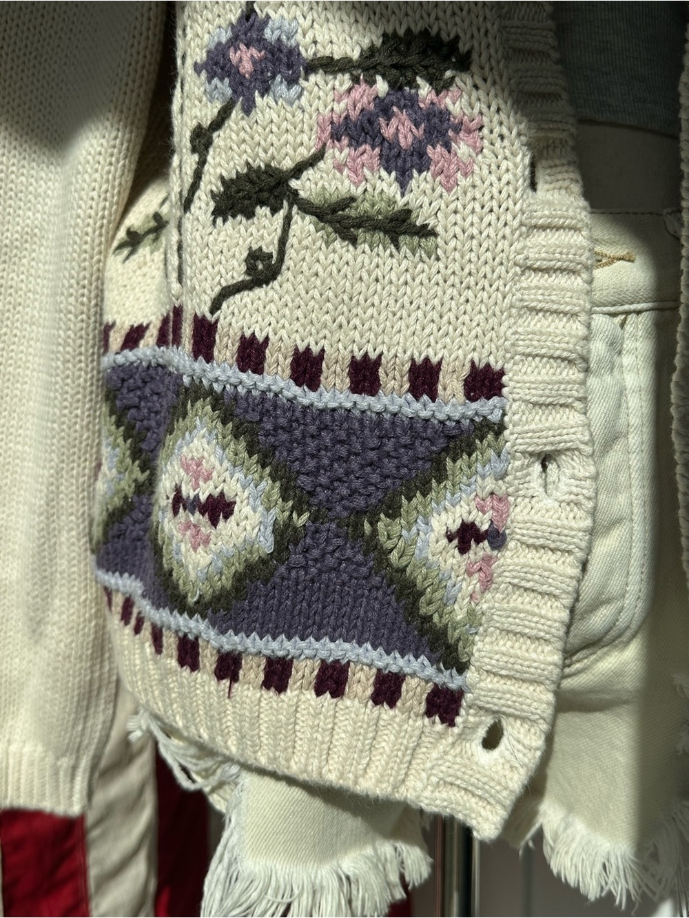 NWT David Loren Vintage Floral Embroidered Cardigan Sweater - Large - Picture 5 of 16